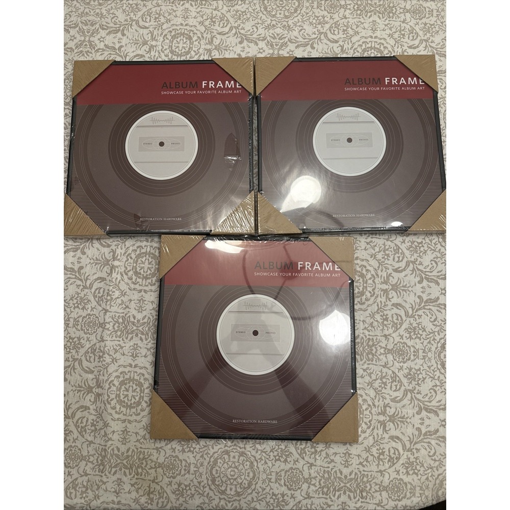 Record Album Frame  LP 13" Metal Frame RESORATION HARDWARE Set Of 3 Rock N Roll